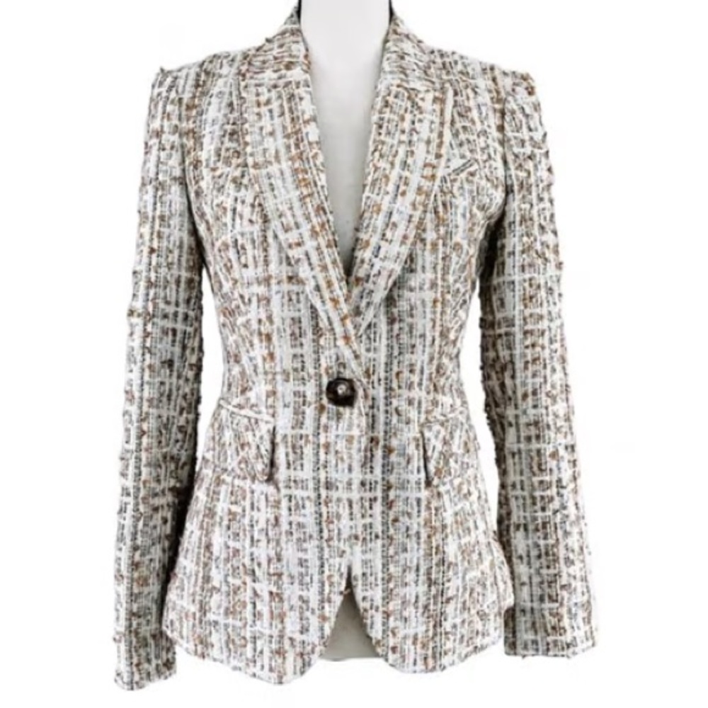 Veronica Beard Cutaway Dickey Tweed Blazer Size 4 NWT